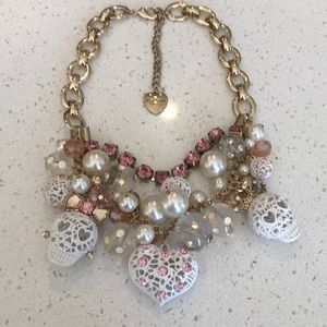 Betsey Johnson Lace Skull Statement necklace